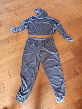 Juicy Couture Pink Logo Tag on Gray-Brown Garment